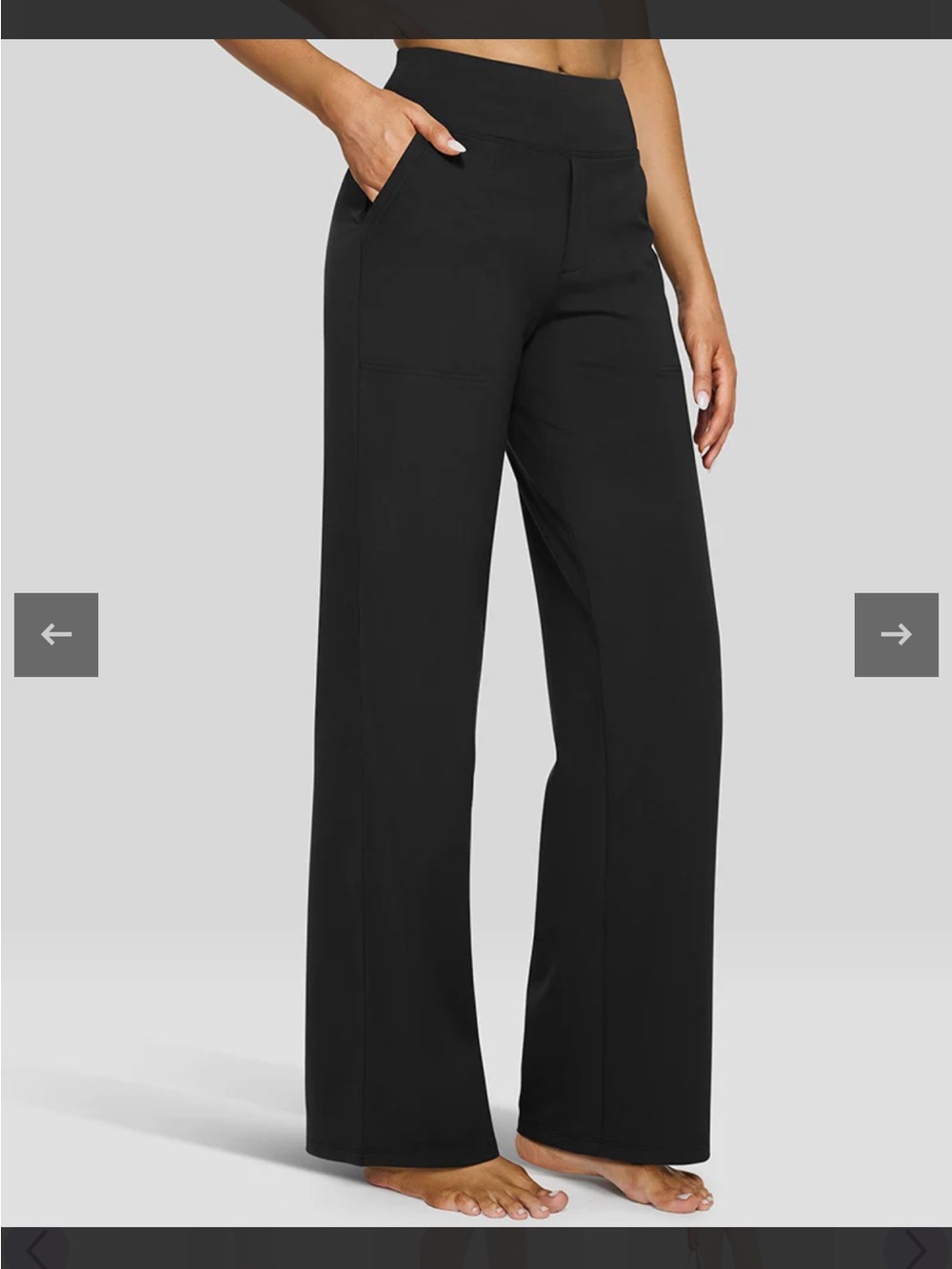 Wide-Leg Pull-On Pants in Black NWOT